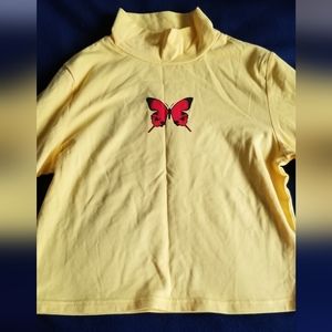 Yellow butterfly top